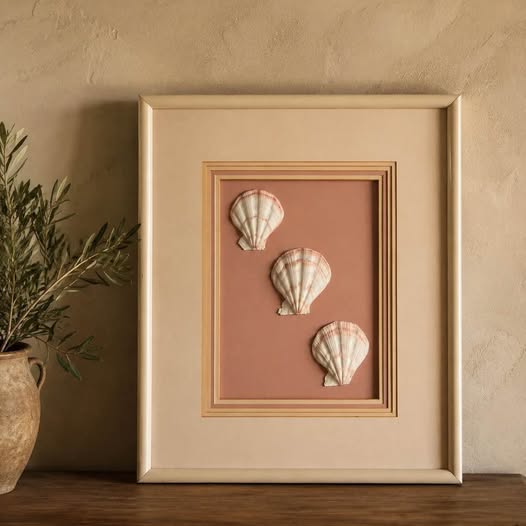 Vintage Framed Seashell Art, gallery view