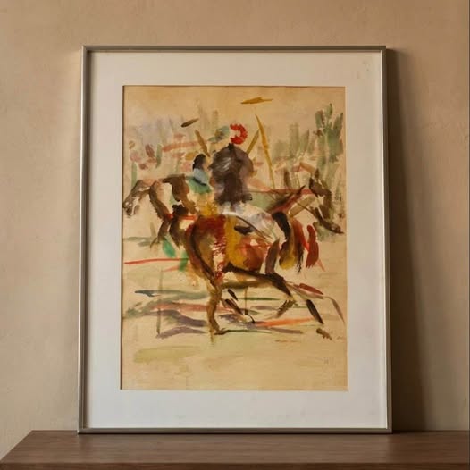 Florida Polo Painting Signed by M. Mayfield, gallery view