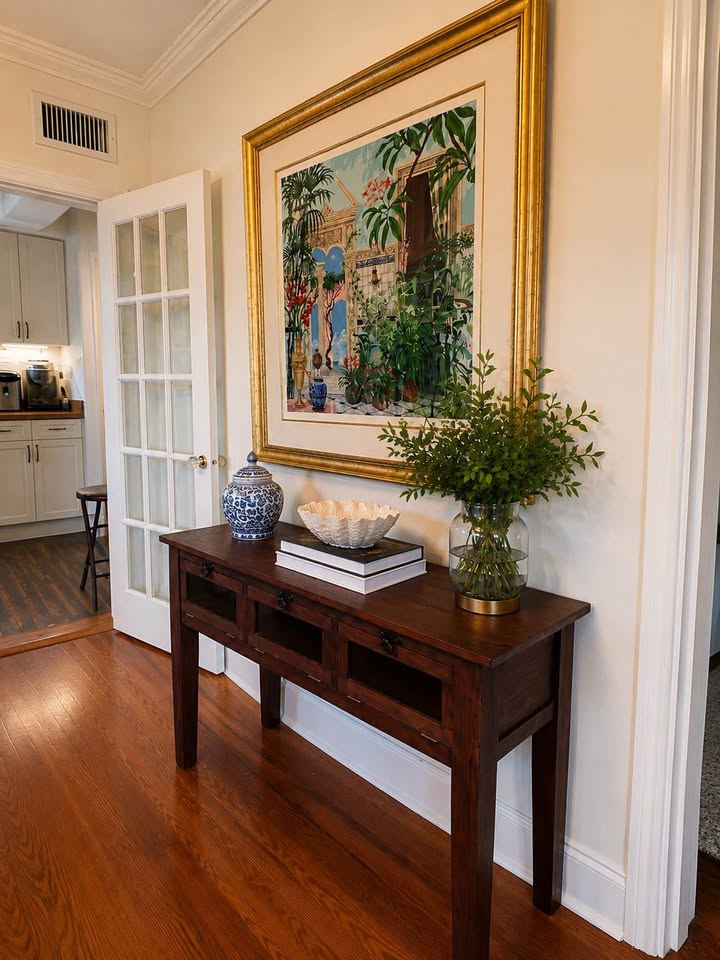 Pottery Barn Console Table | Solid Wood Entryway Buffet, gallery view 2