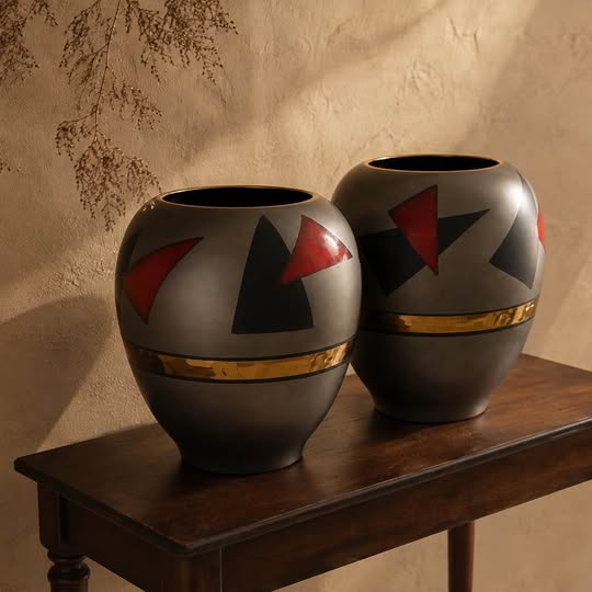 Pair of Large Postmodern Vases, gallery view